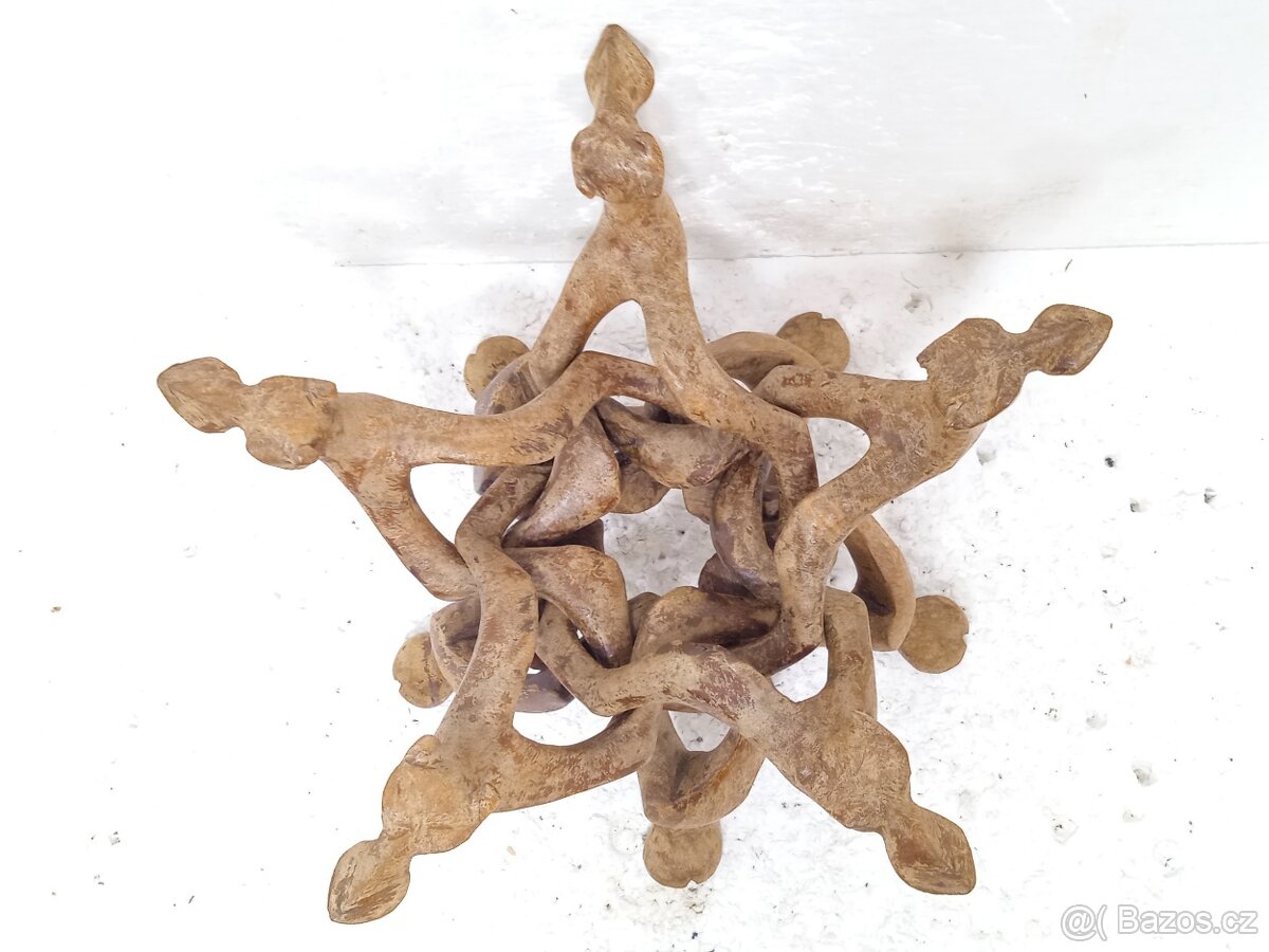 Vyřezávaný stojan na květináč - retro - 4