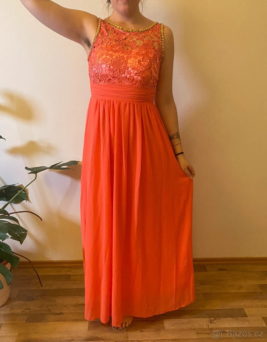 Krásné plesové šaty velikost S - 4