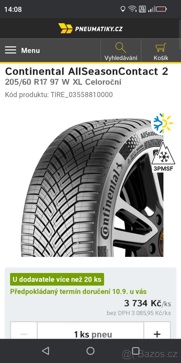 205/60 R17 XL Nové Continental - 4