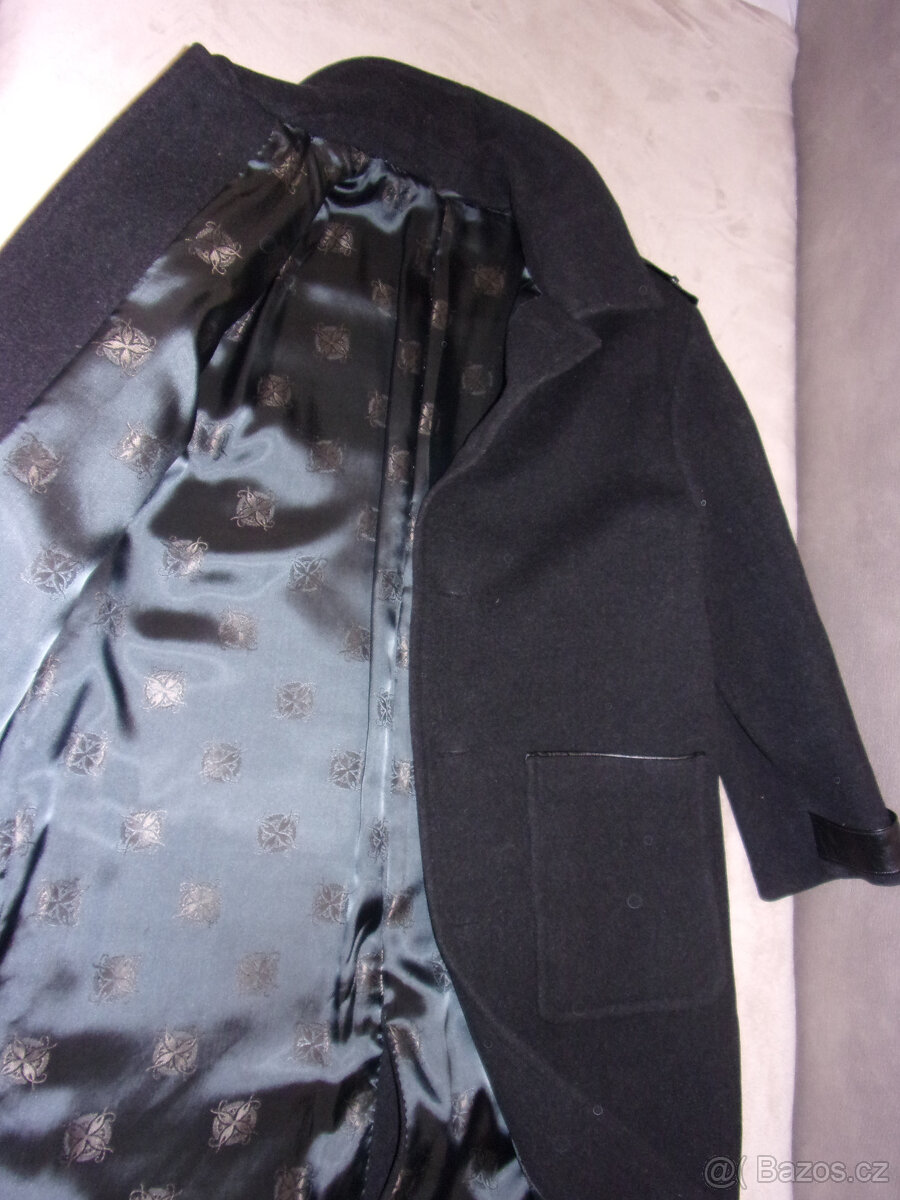 černý Top kabát -hubertus vlna,vel 52-54, šitý na míru - 4