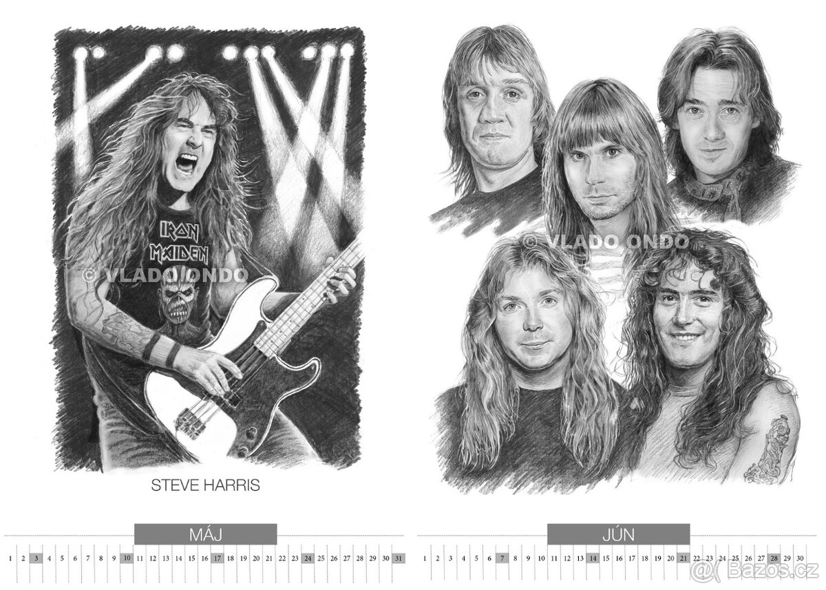 LP Iron Maiden + kreslený kalendár portrétov - 4