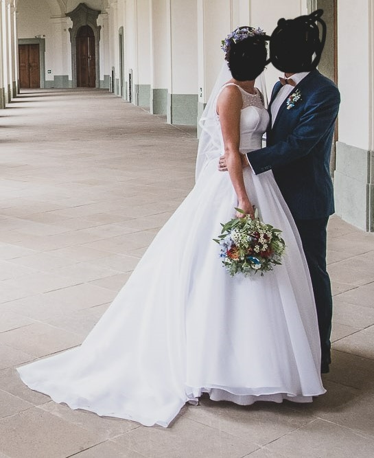 Svatební šaty Elody vel. S, spodnička,závoj,podvazek zdarma - 4