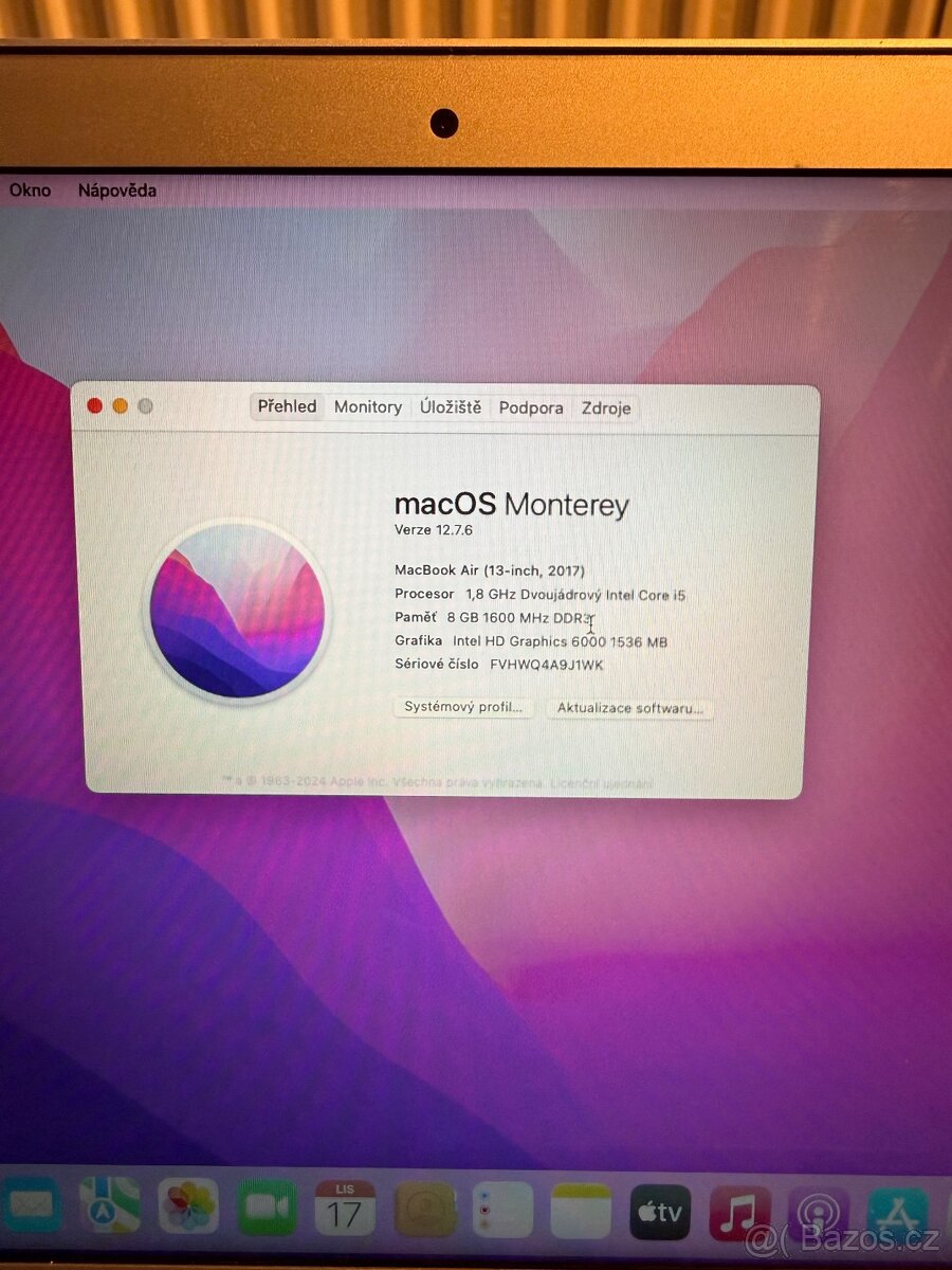 P: Macbook Air 2017, i5/8GB/128GB - 4