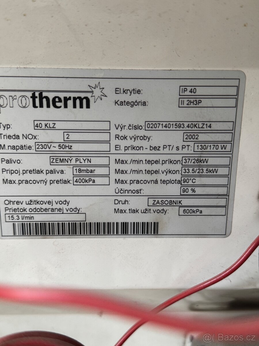 Prodám plynový kotel Protherm 40 KLZ 14 - 4