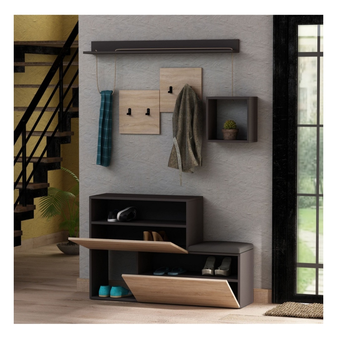 Předsíňová sestava HOLDON - dub sonoma/antracitová - 4