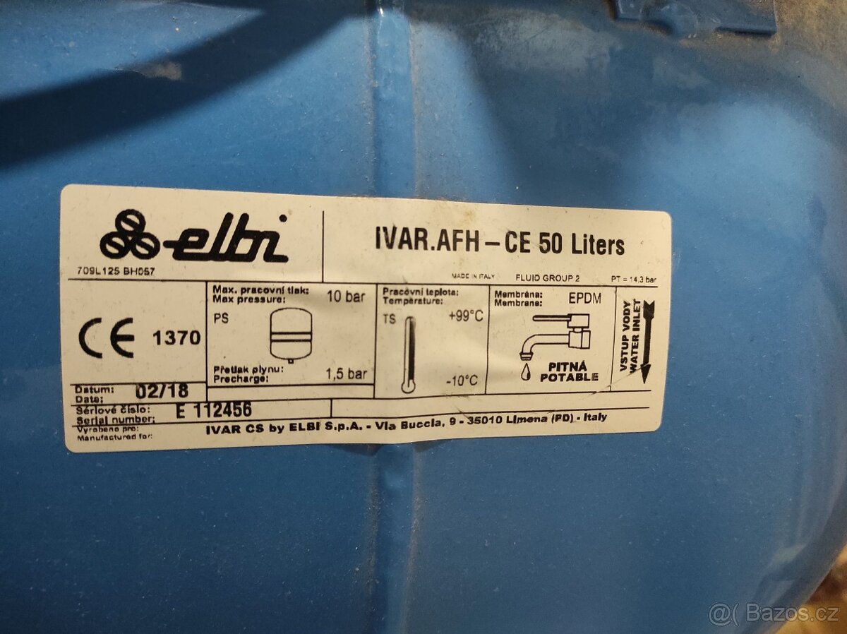 Prodám domácí vodárnu 50L s čerpadlem DAB JET 82M - 4