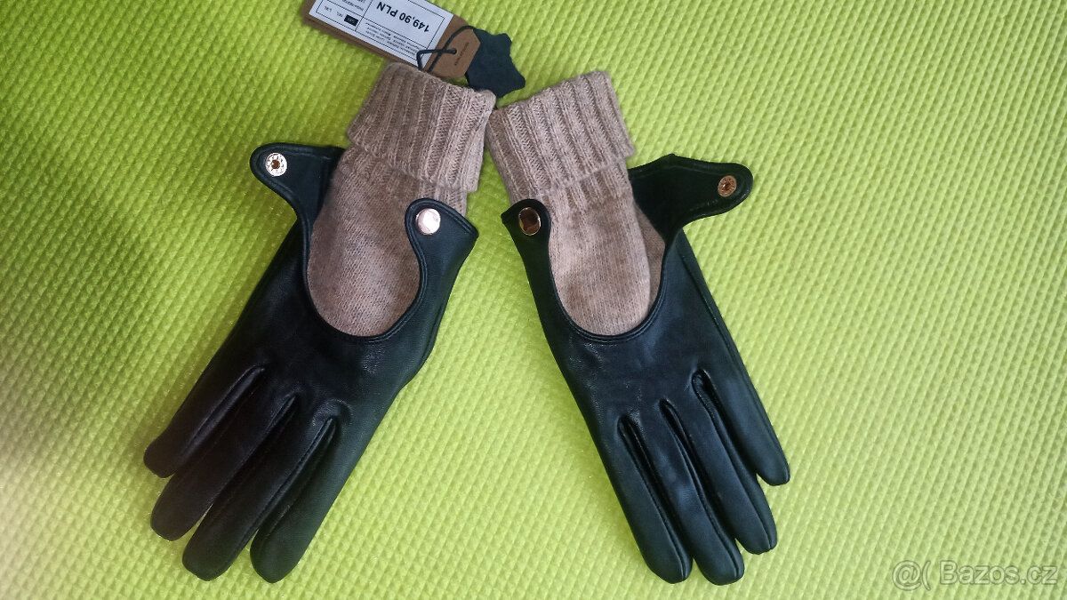 Dámské kožené rukavice vyteplené - 4