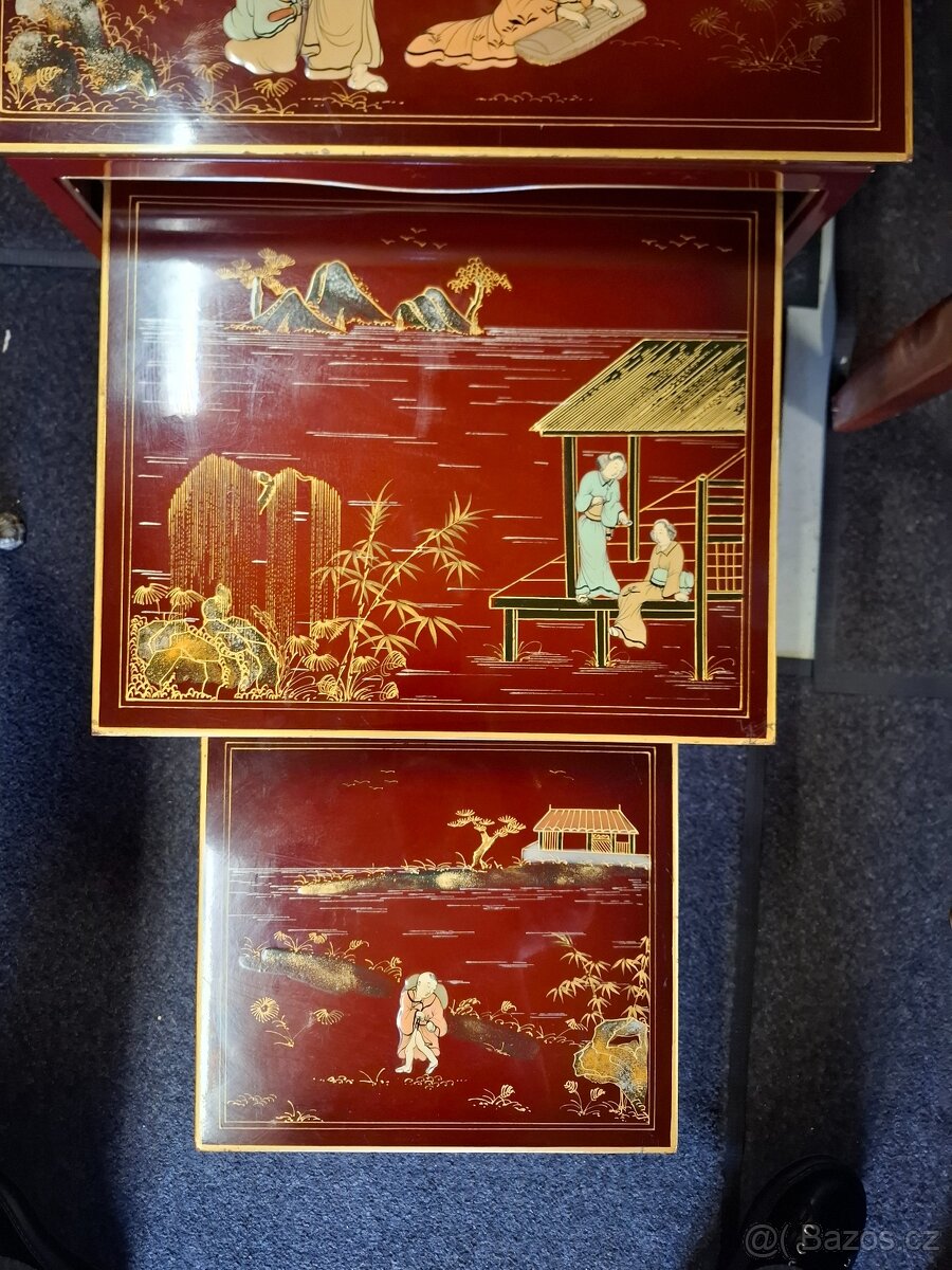 Starožitné stolky pod sebe-Japonsko - 4