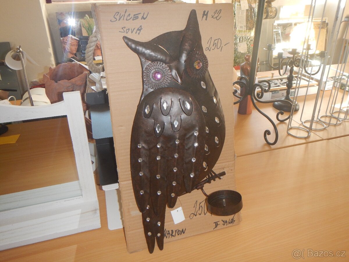 Svícen dekorace - sova - 4