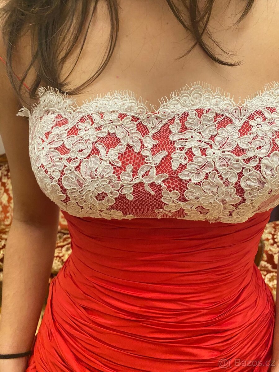 Nové plesové společenské slavnostní svatební hedvábné šaty - 4