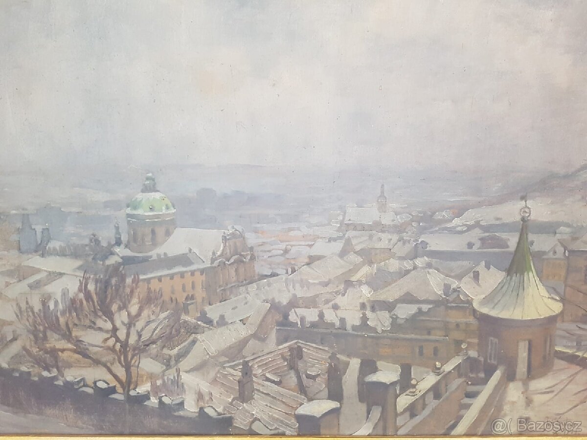 Obraz Zasněžená Praha - Jiří Sýkora 1944 - 4