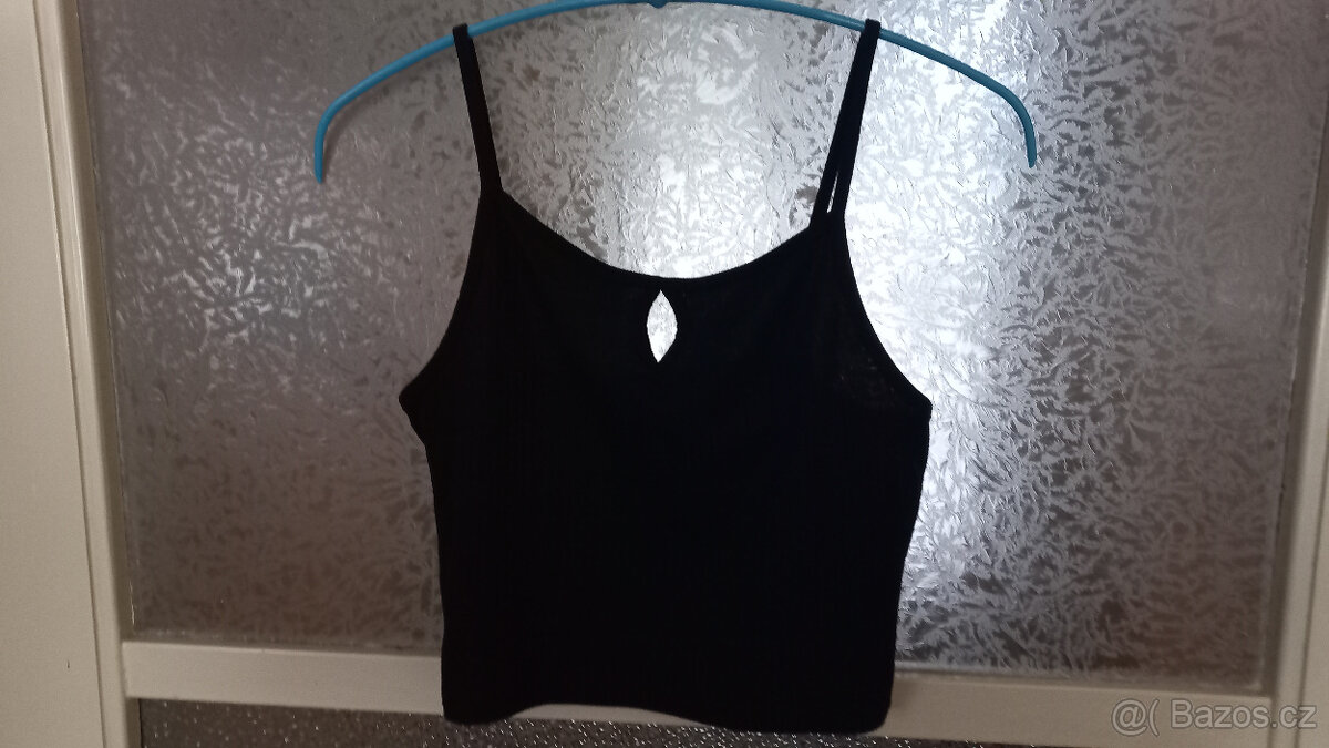 crop top černý, velikost 38 - 4