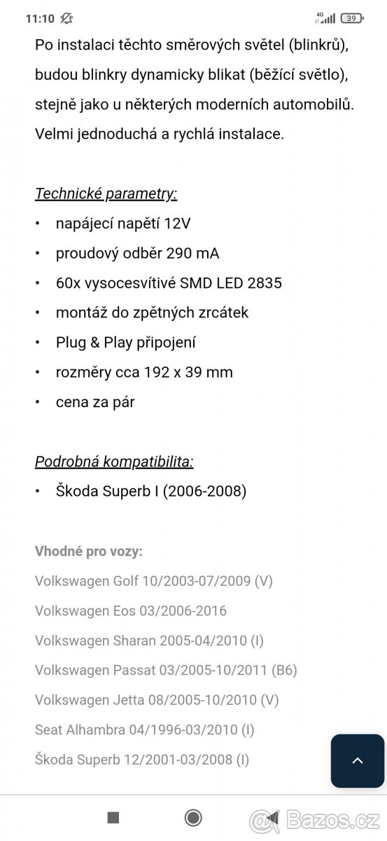 Dynamický blinkr na Volkswagen/Seat/Škoda - 4