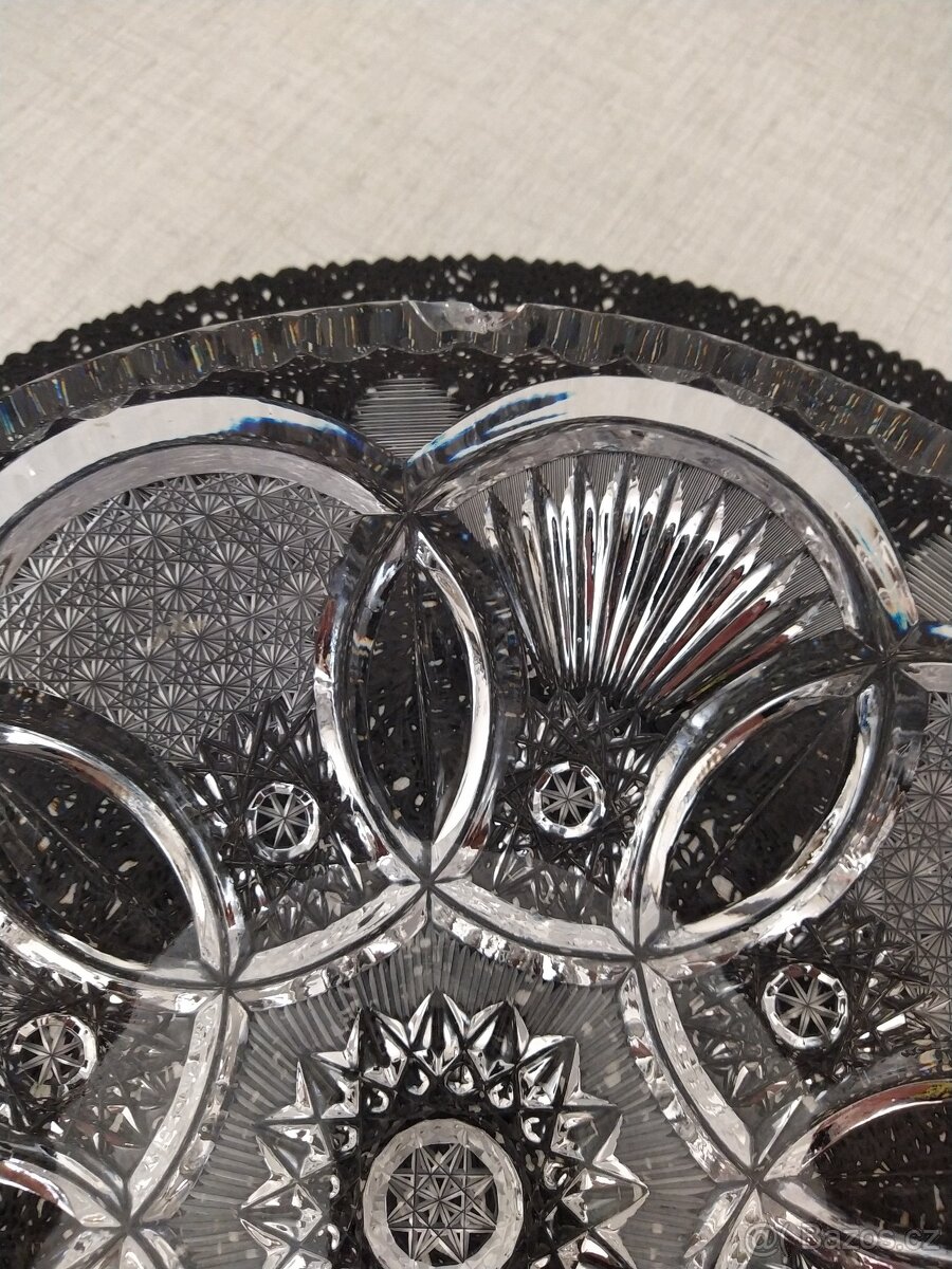 Křišťálový broušený talíř - 4