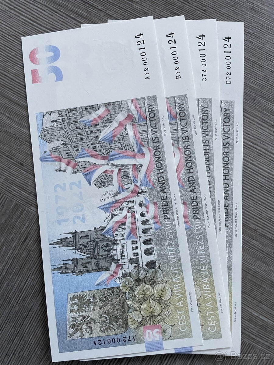 Jaromír Jágr 4x pamětní BANKOVKA 50 let + kartička - 4