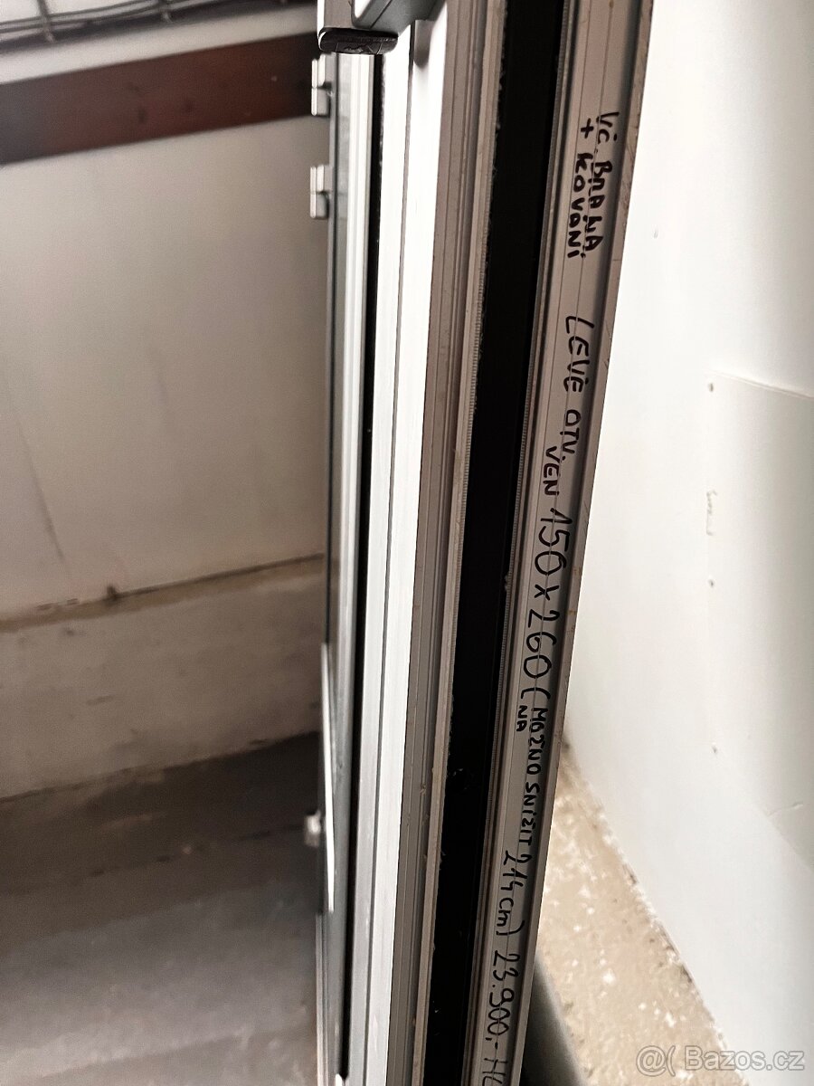 DVOJE VELIKÉ VCHODOVÉ HLINÍKOVÉ DVEŘE 150x260-PLZEŇ - 4