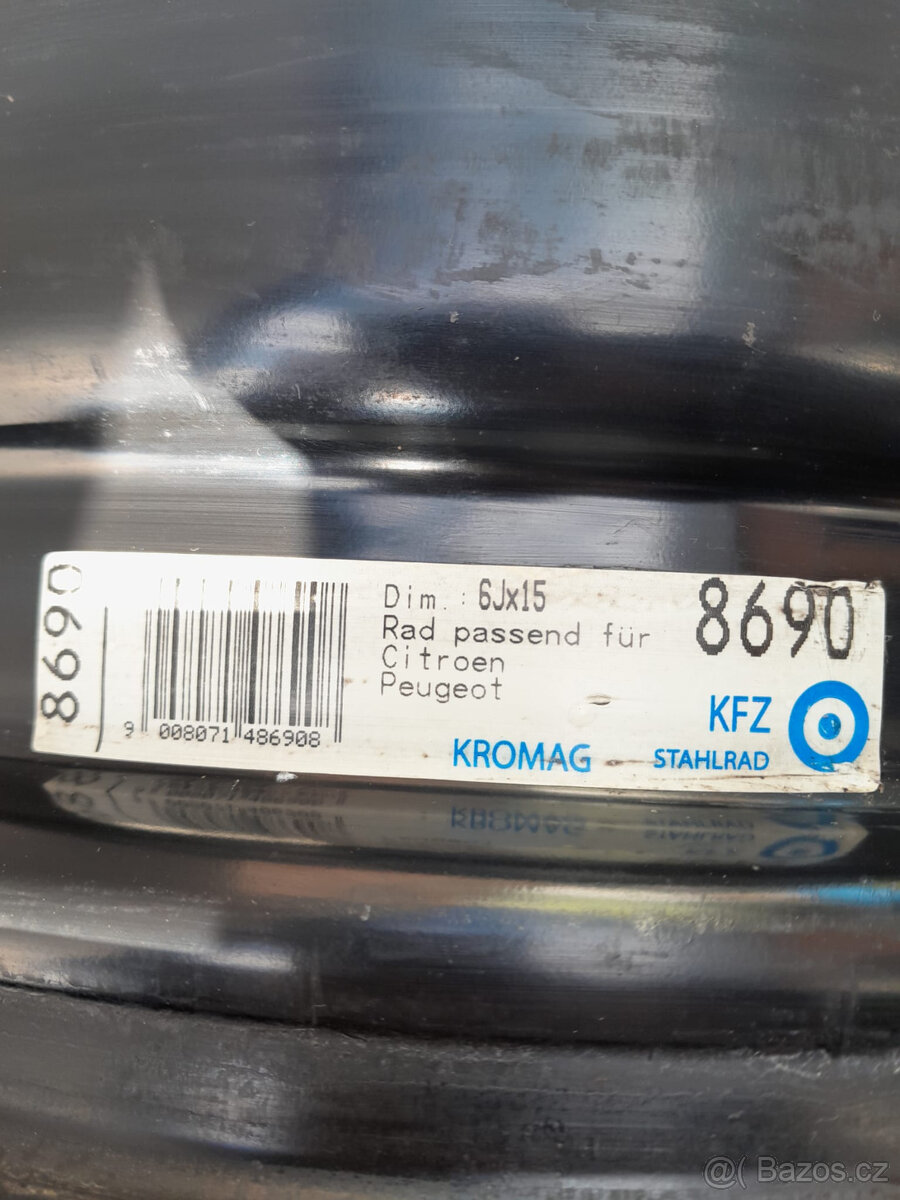 Sada ocelových disků 15" Peugeot,Citroen. - 4