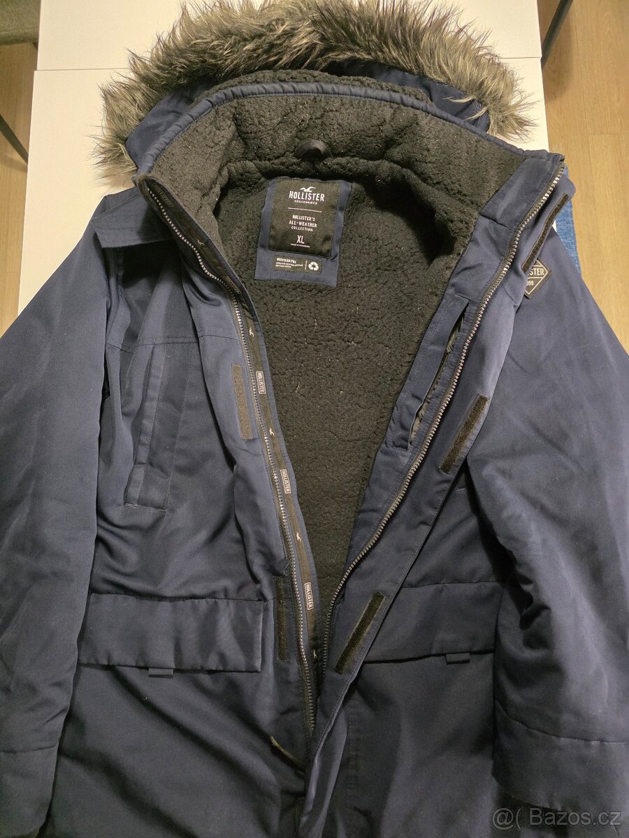 Hollister Parka kabát XL s kožichem teplý krásný elegantní - 4