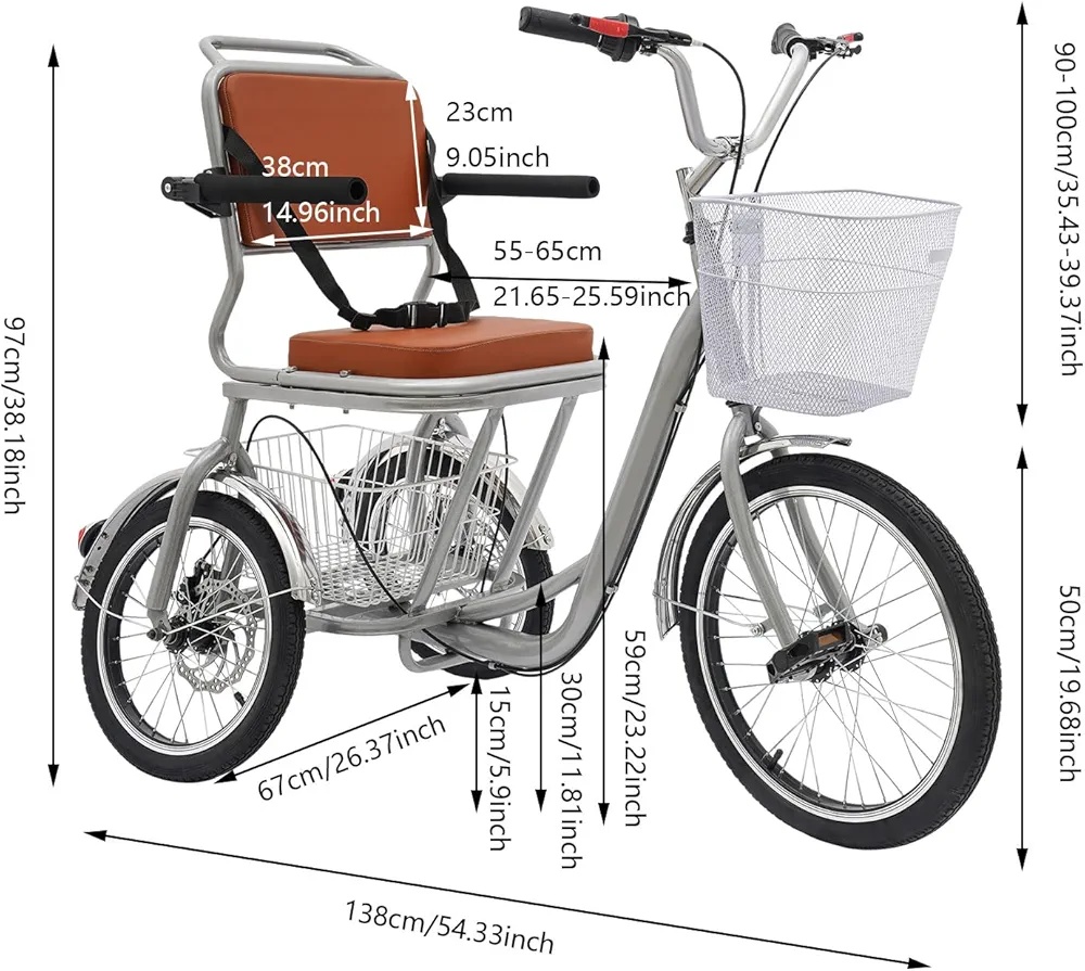 Nová tříkolka pro seniory s opěradlem - 4