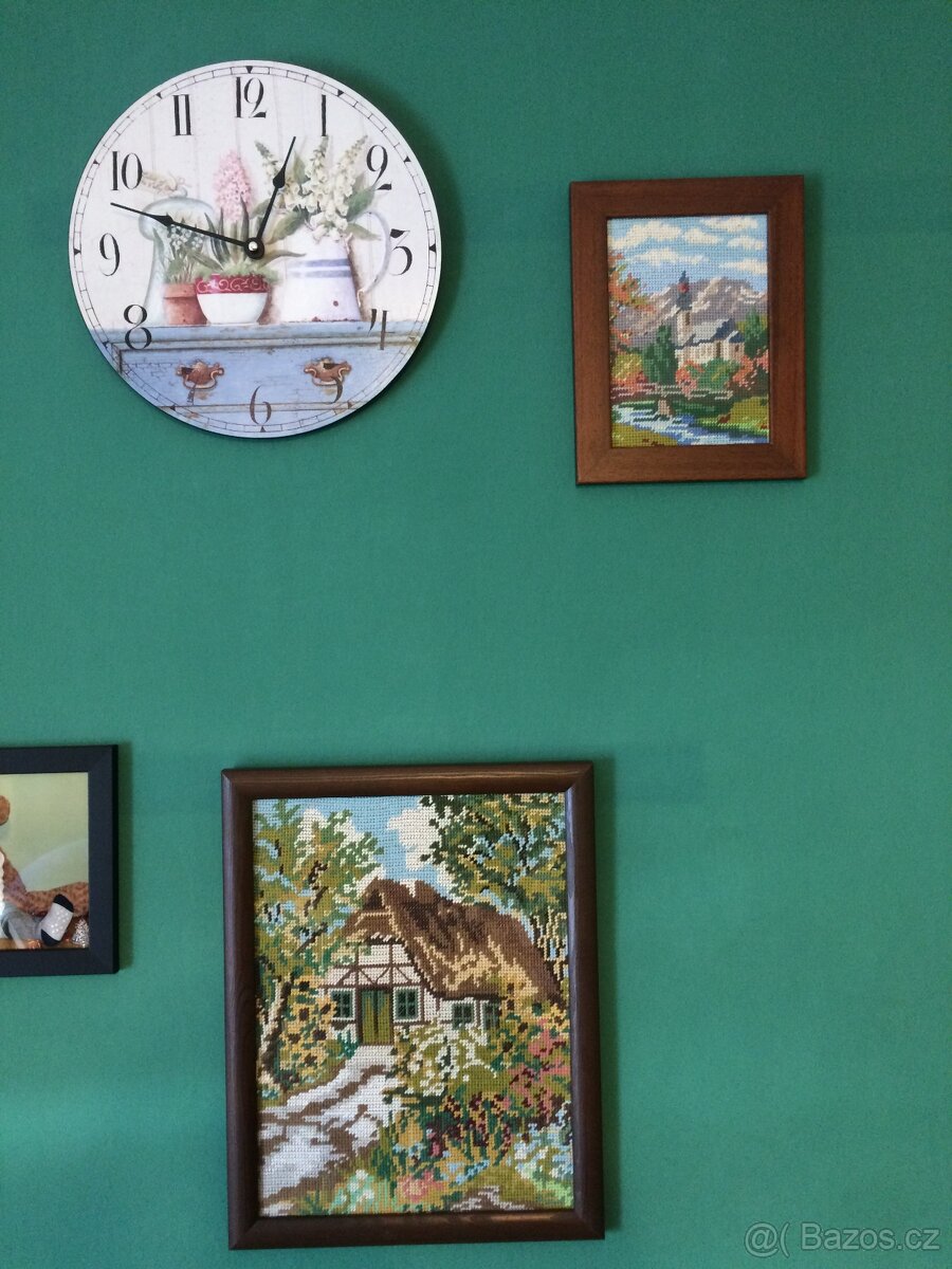 Obrazy obrázky vyšívané obrázky Provence vintage retro 2 ks - 4