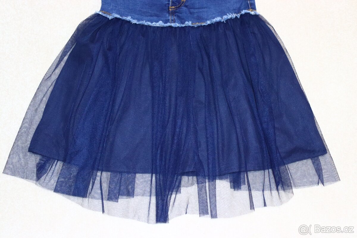 Parádní džínovo-tylová sukně MEK vel. 122/128 - 4