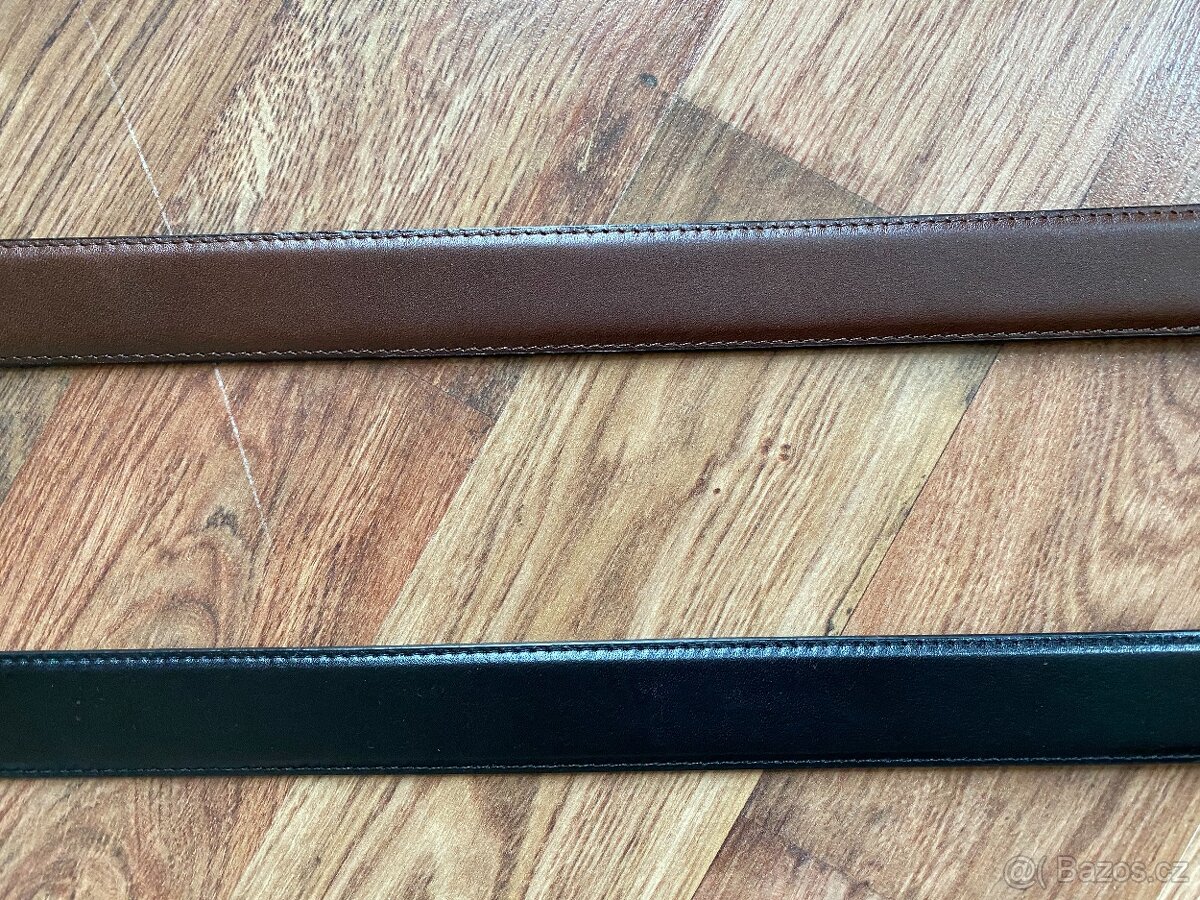 Nové pánské kožené opasky Bandi s aut. sponou - černý, hnědý - 4