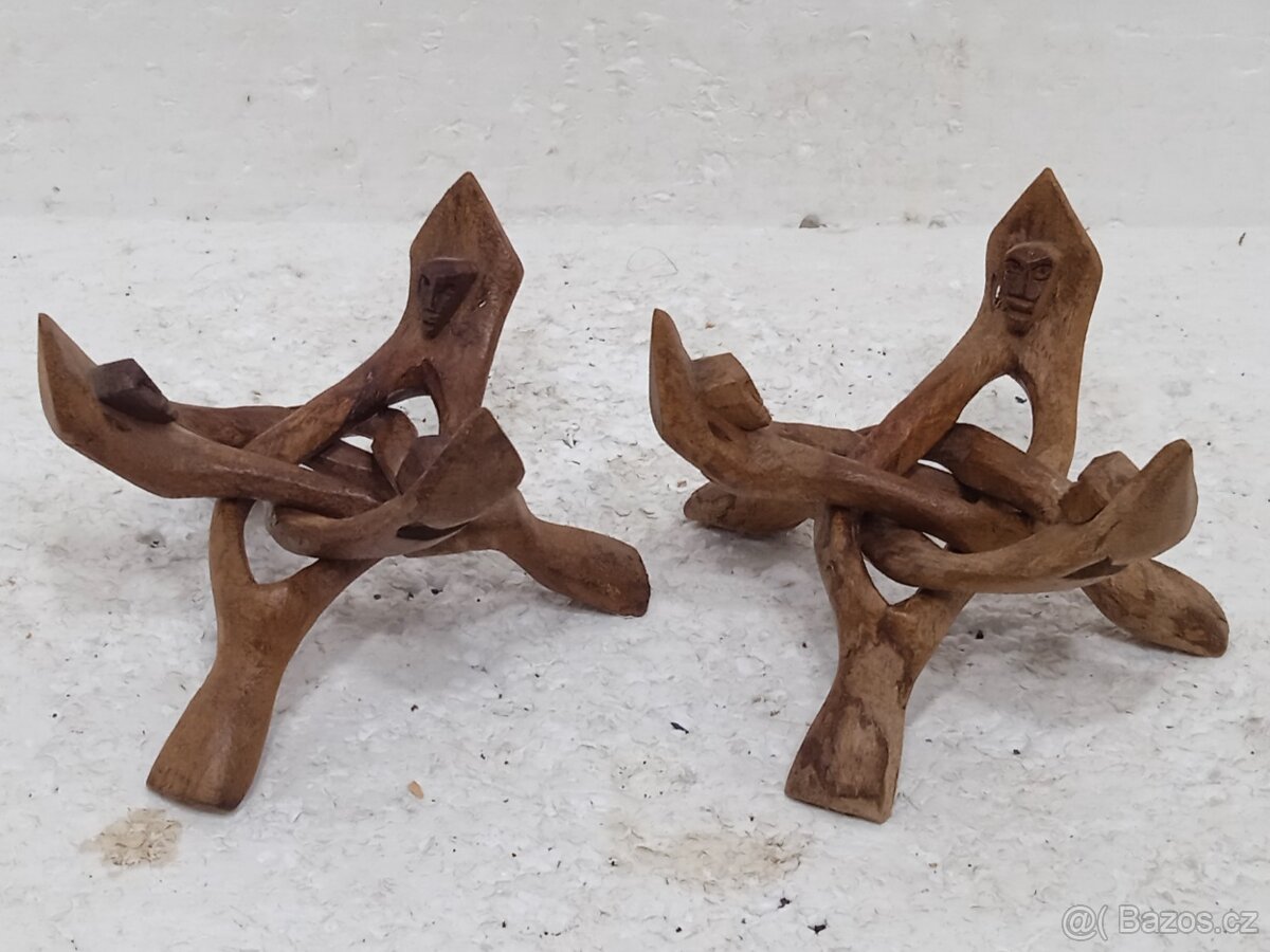 2x Vyřezávaný stojan na květináč retro - 4