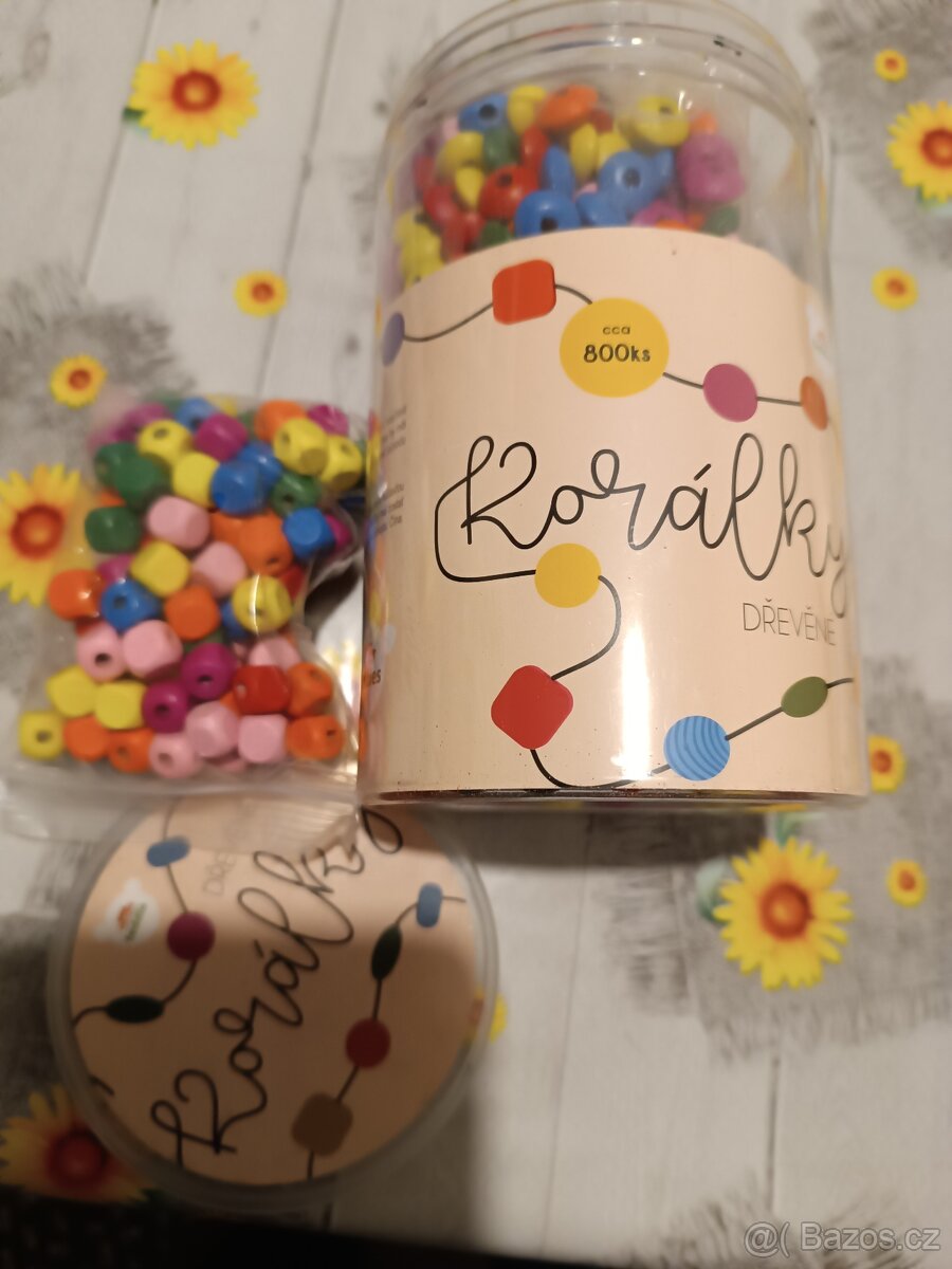 Dřevěné korálky barevné - 4