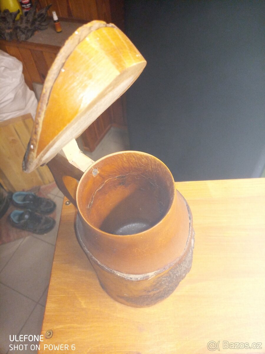 dřevěný džbánek , samorost - 4