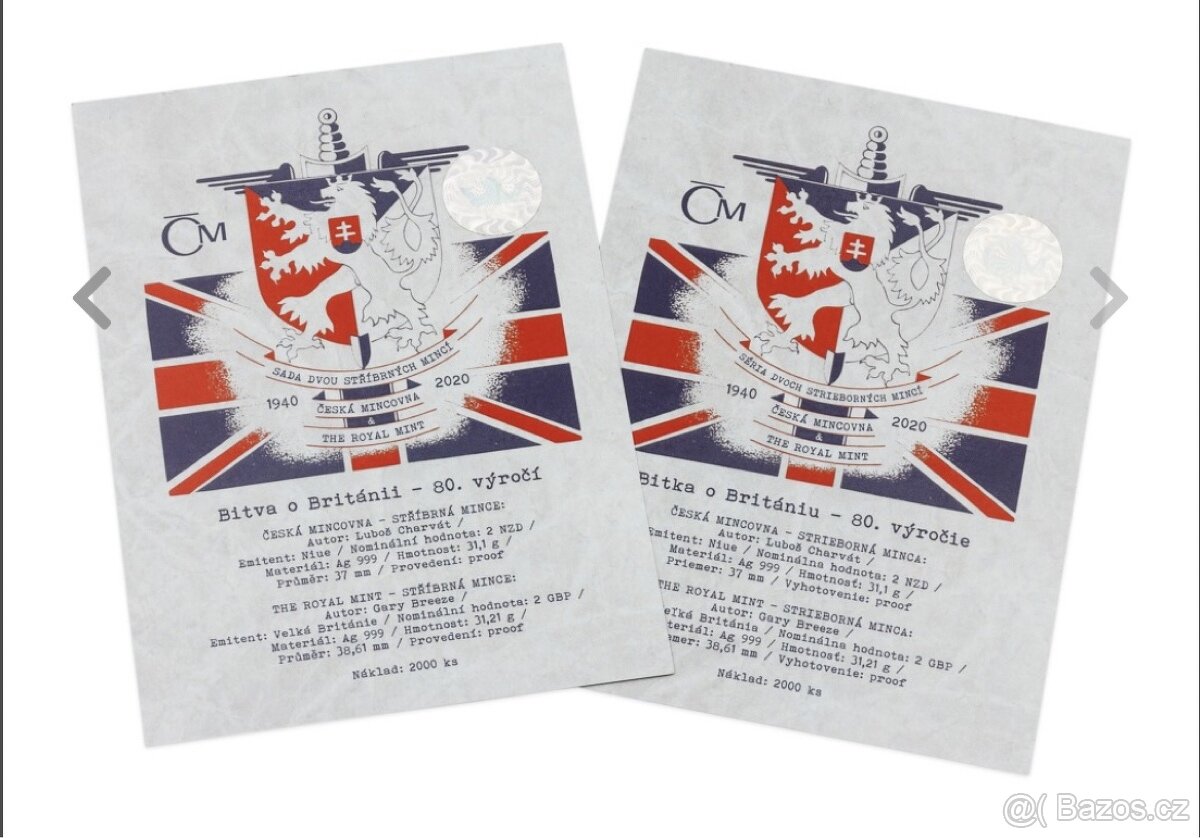 Sada dvou stříbrných mincí - Bitva o Británii proof - 4