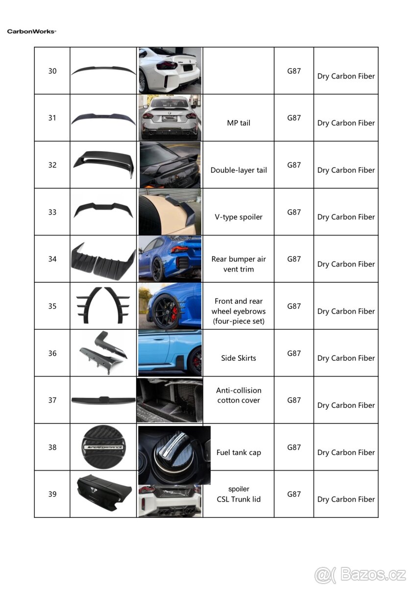 Karbonové díly pro BMW G87 M2 - 4