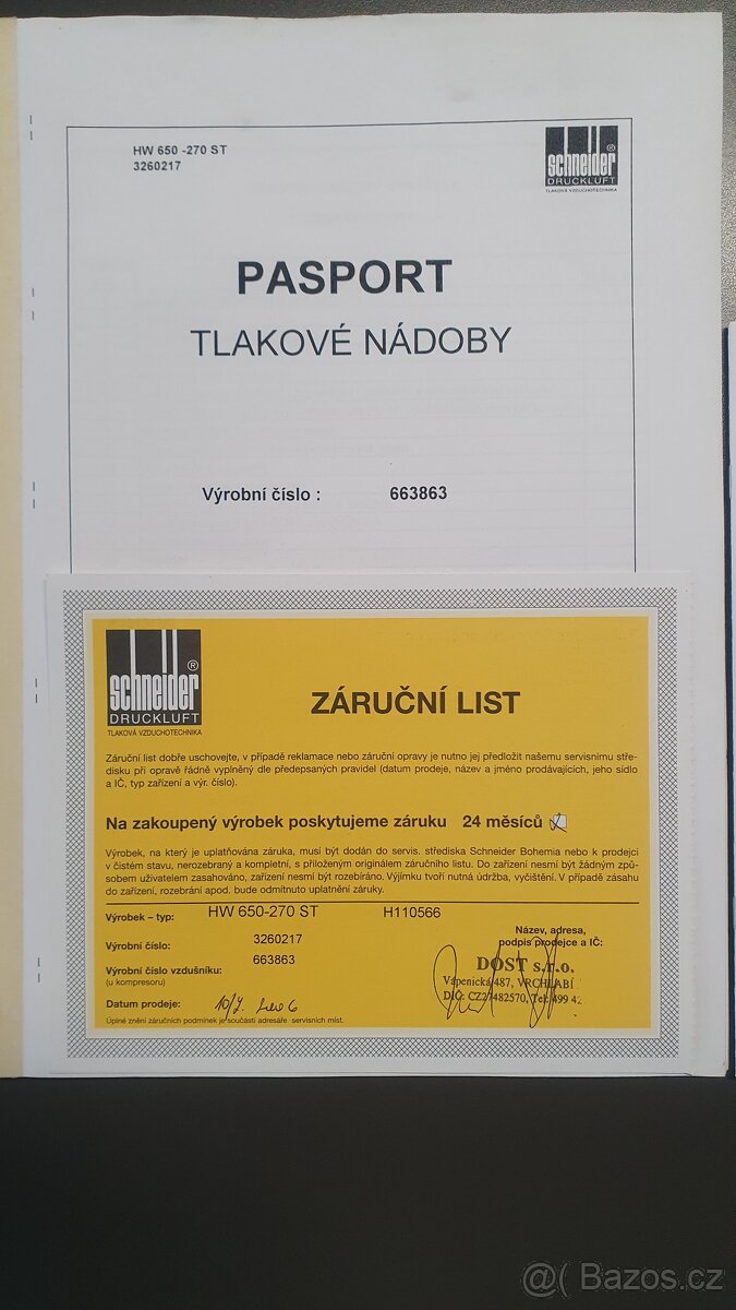 Pístový kompresor Schneider HW 650-270 ST - 4