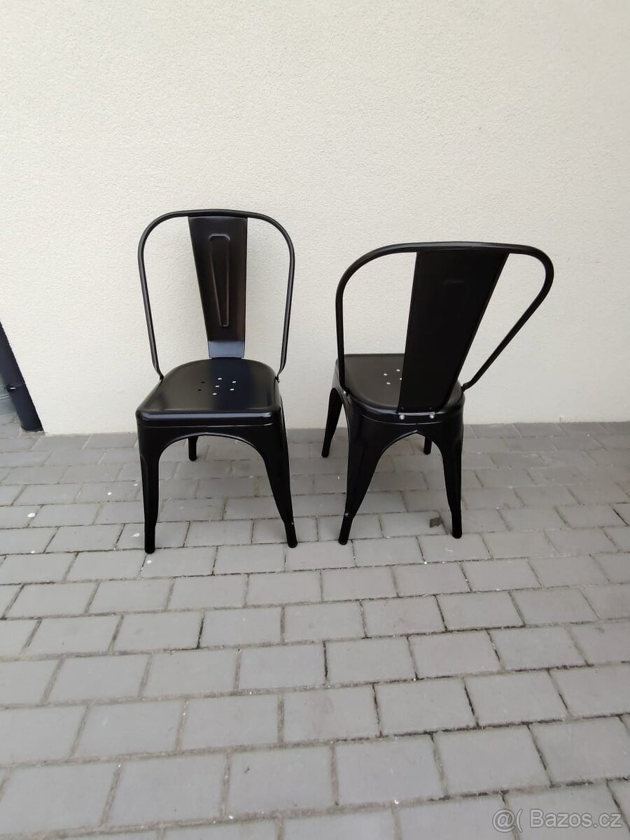 Nové gastro židle Paris, kov, černá, 4 kusy - 4