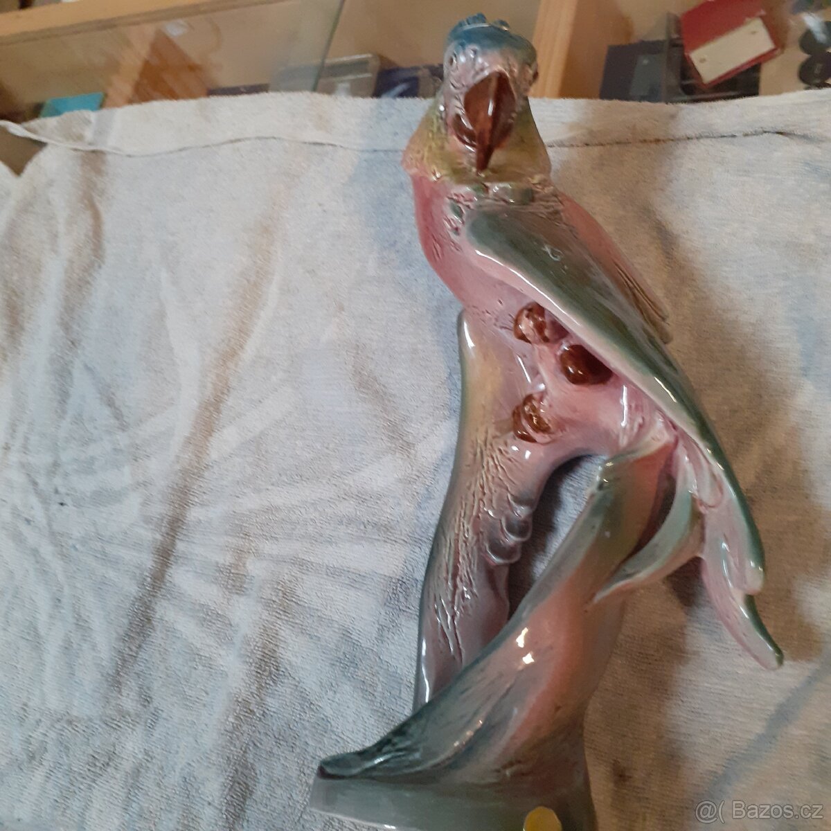 Starožitná keramická glazurovaná soška Jihokera - 4