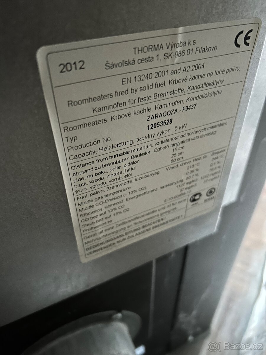 Krbová kamna Thorma Zaragoza 5 kW - 4