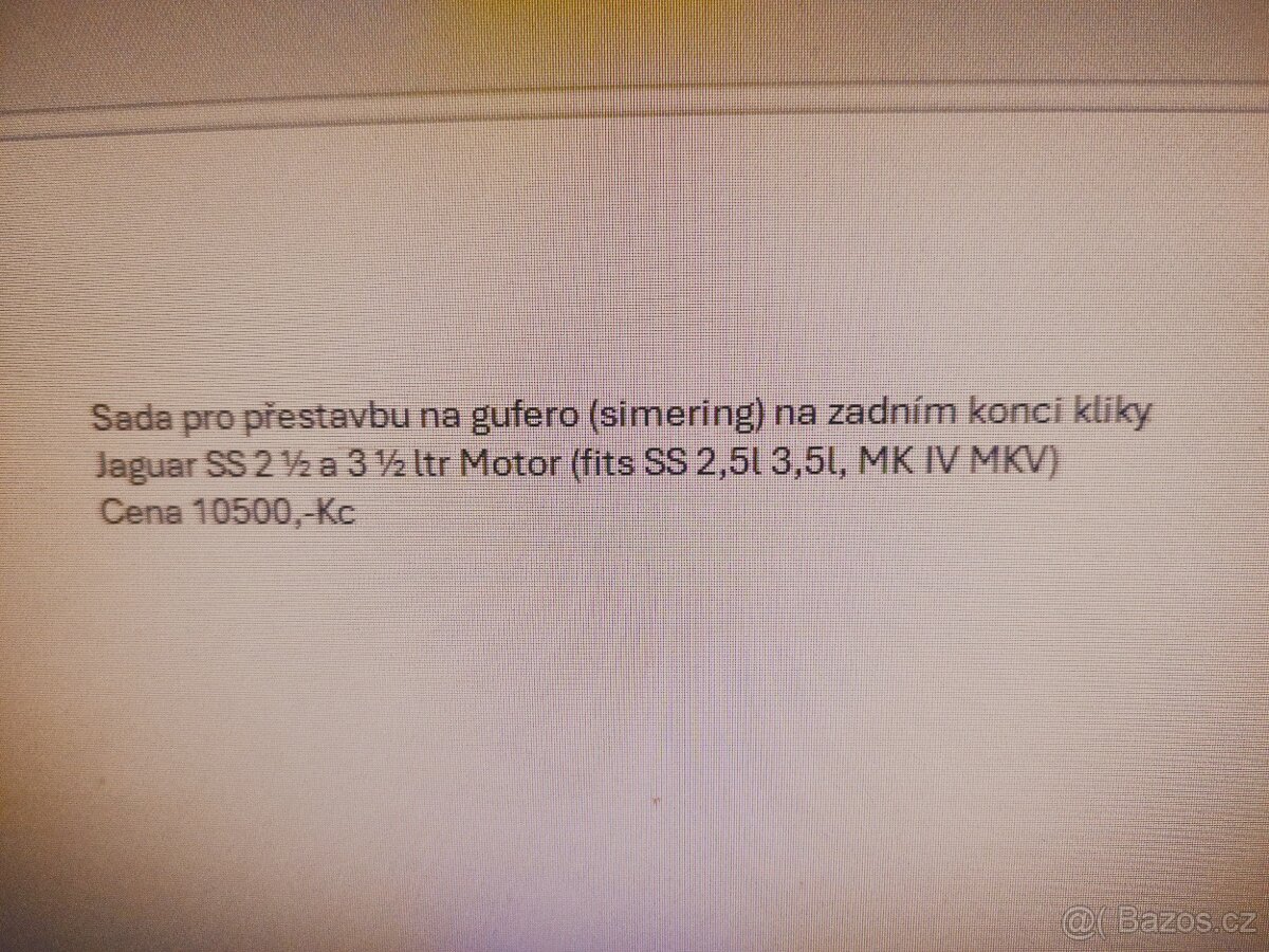 JAGUAR SS 2,5 L 3,5L MKIV MKV - 4