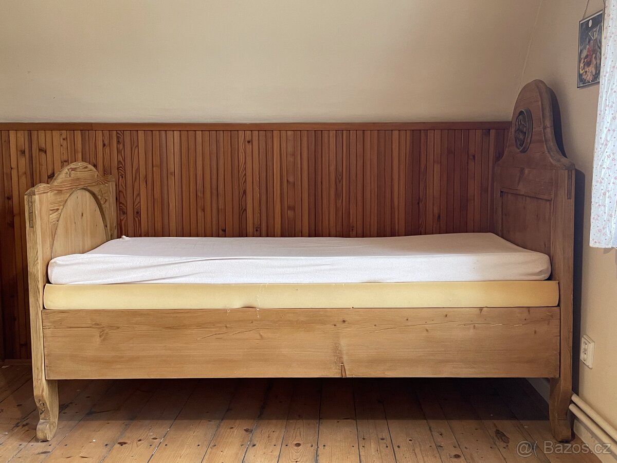 2ks krásná retro postel s čelem - 4