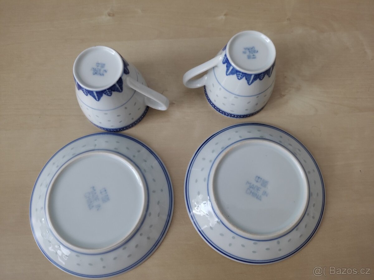 Čínský porcelan -2x šalek s podšalkem - 4