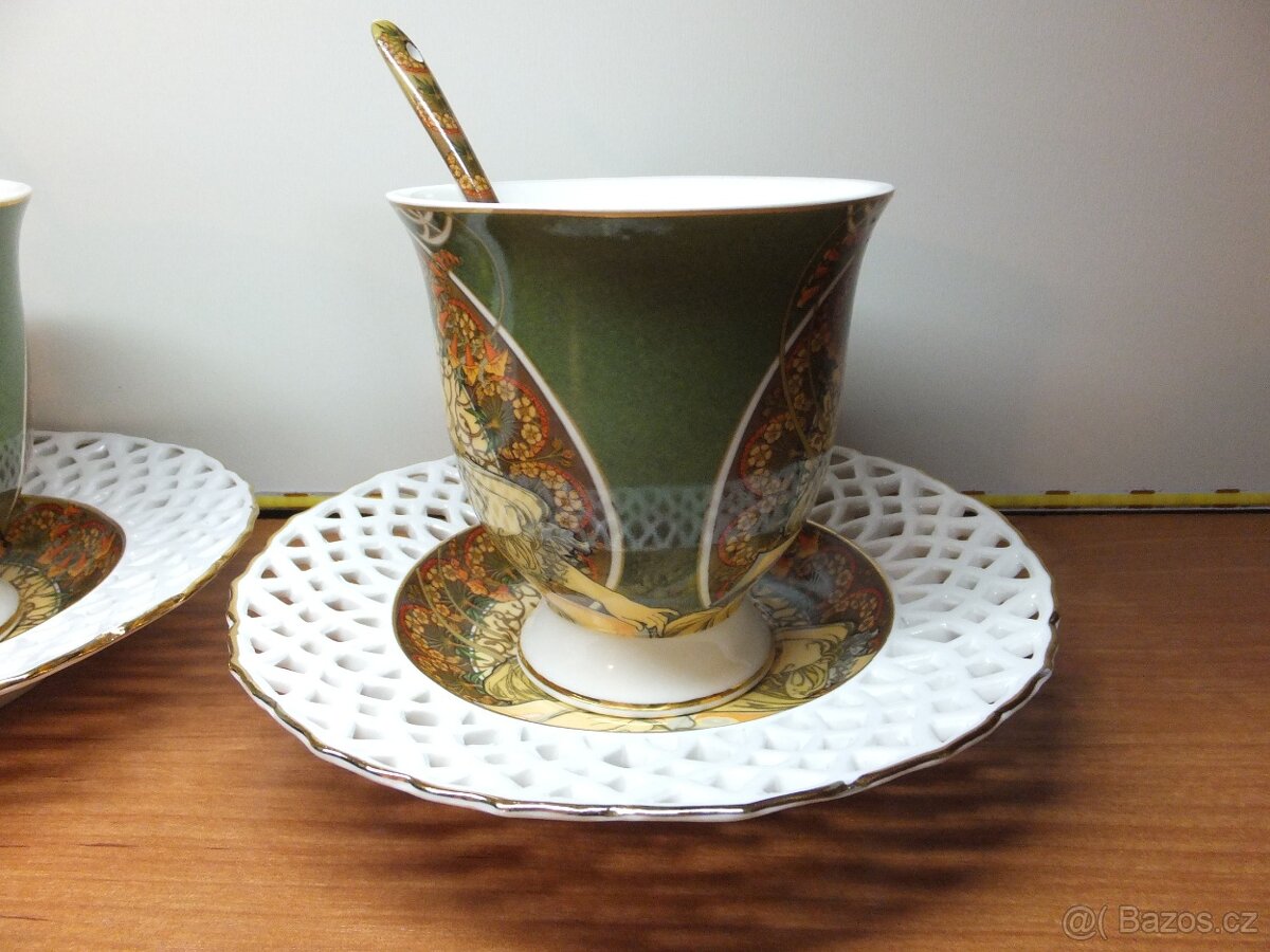 Krásný set, A. Mucha, značeno Queen Isabell. - 4