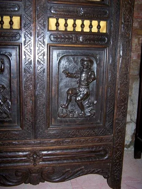 Velmi stará vitrínová skříň, knihovna - 4