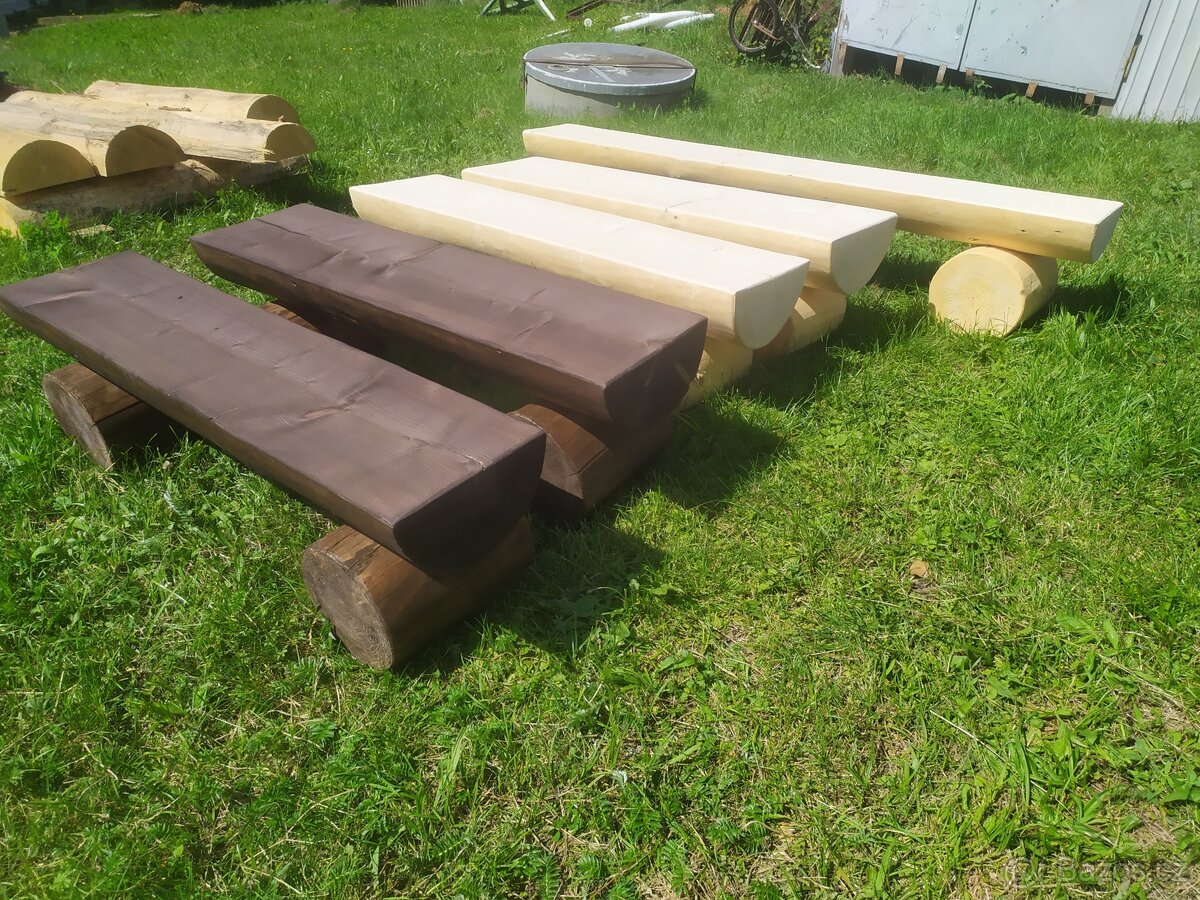 Lavice z kulatiny k ohništi - 4