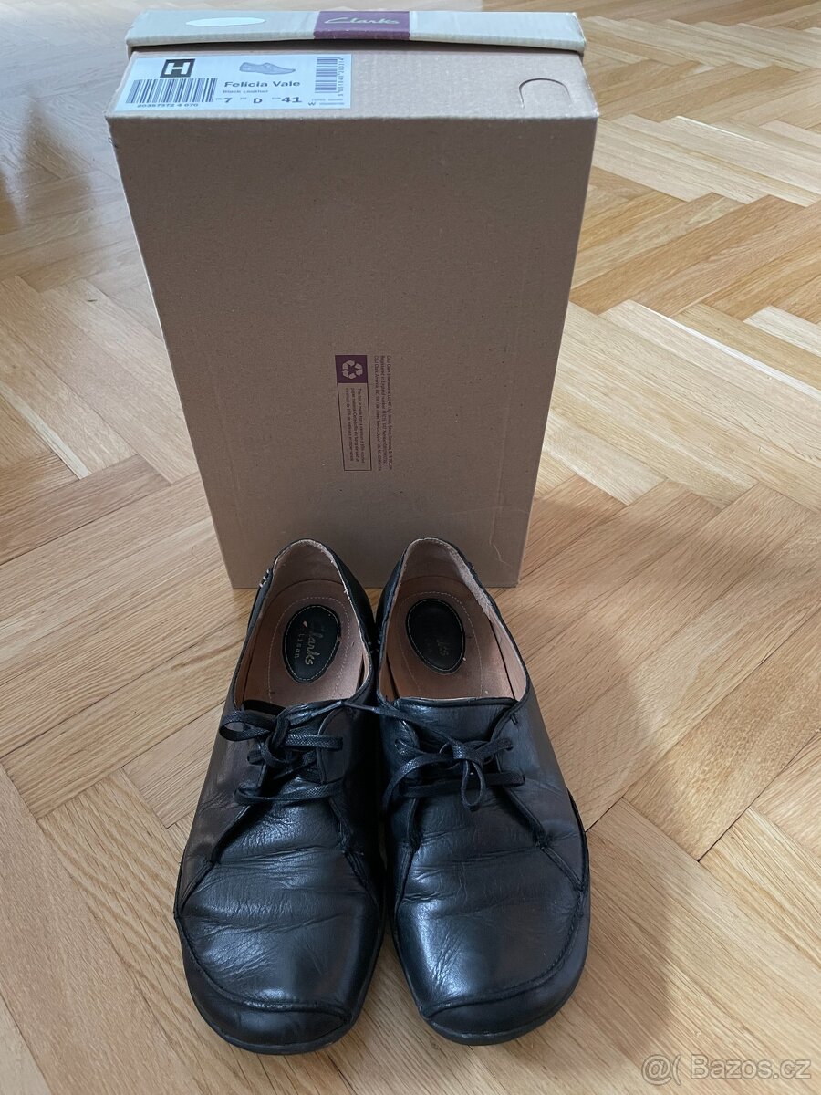 Dámské kožené polobotky Clarks 41 - 4