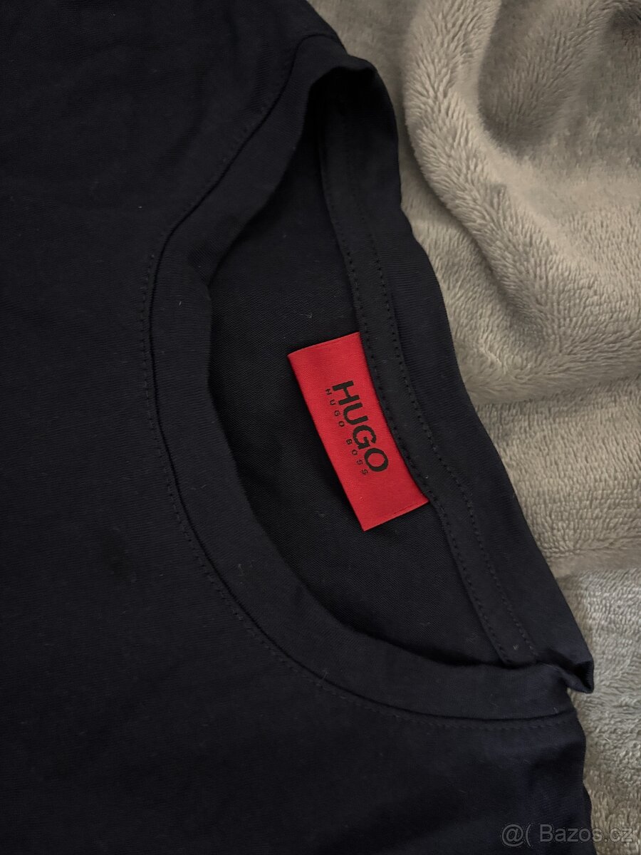 Navy pánské triko Hugo Boss Dolive - 4