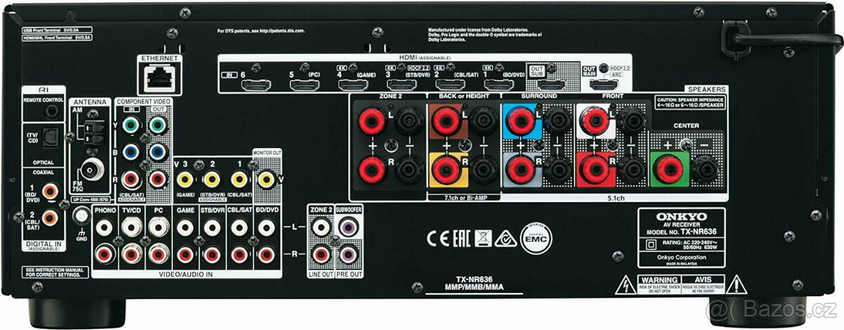 Onkyo TX-NR636 AV 7.2 160x7 USB HDMI 4K WiFi BLUETOOTH ATMOS - 4