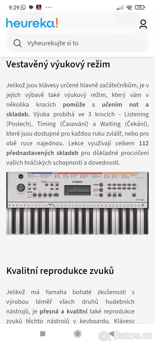Klávesy Yamaha YPT 260 - 4
