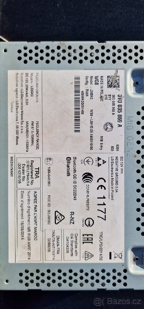 Rádio Škoda Superb 3 Originál - 4