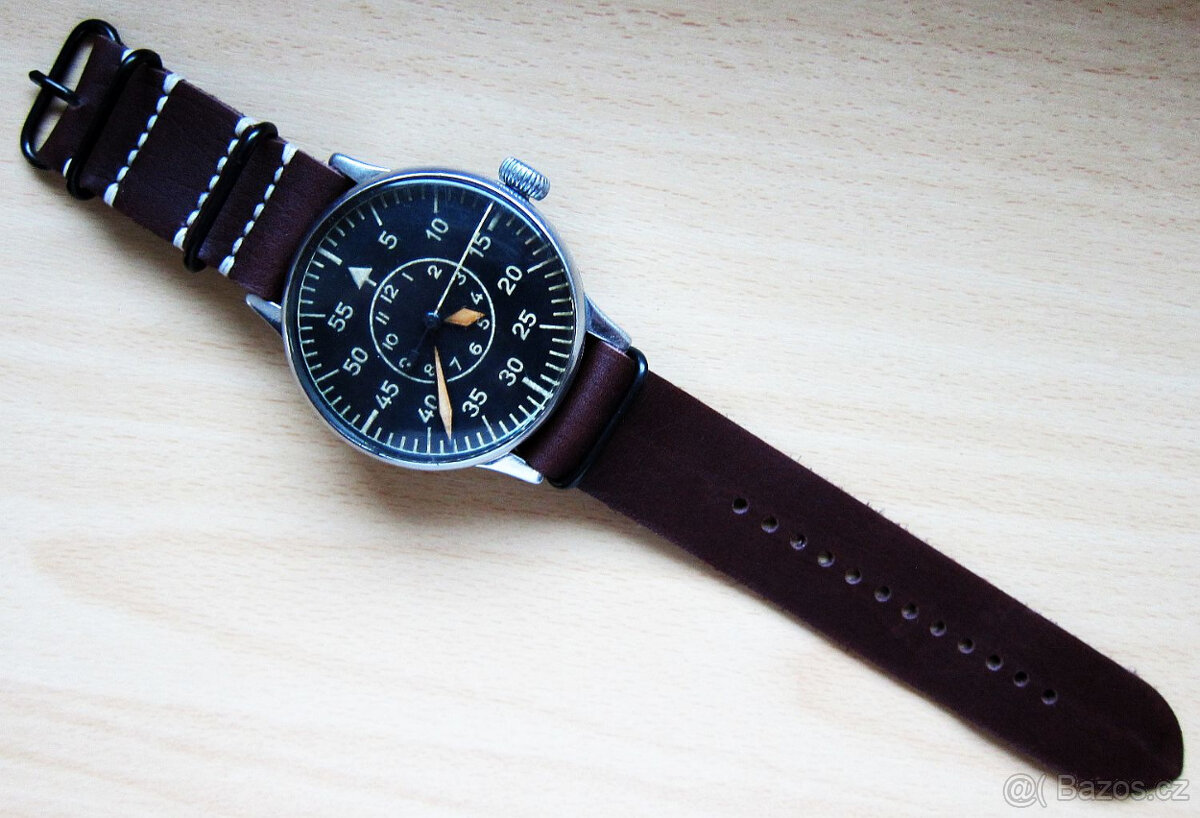 Originál obří starožitné německé letecké hodinky LACO B-UHR - 4