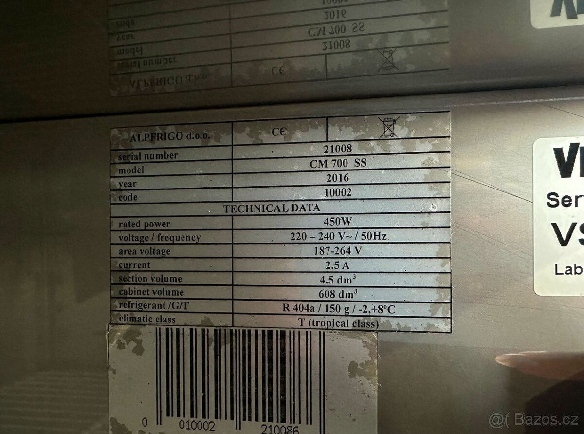 Lednice nerezová CM 700 SS - 4