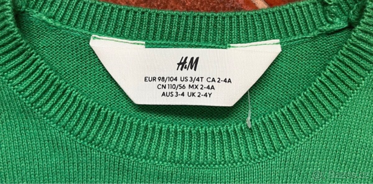 Krásný nový holčičí Vánoční svetřík H&M vel.98/104 - 4