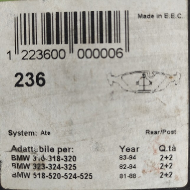 Brzdové destičky BMW rok 1981-1994-dvě sady - 4